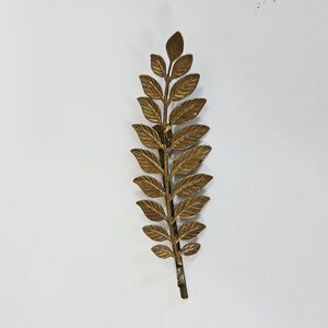 Vintage Antiqued Bronze Textured Laurel Leaf Branch Leaves Sprig Hair Pin Clip